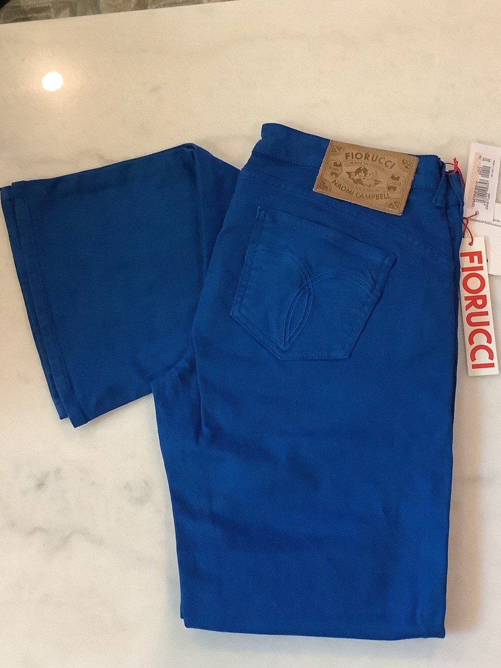 Fiorucci Naomi Campbell Royal Blue Bootcut Jeans, Brand New